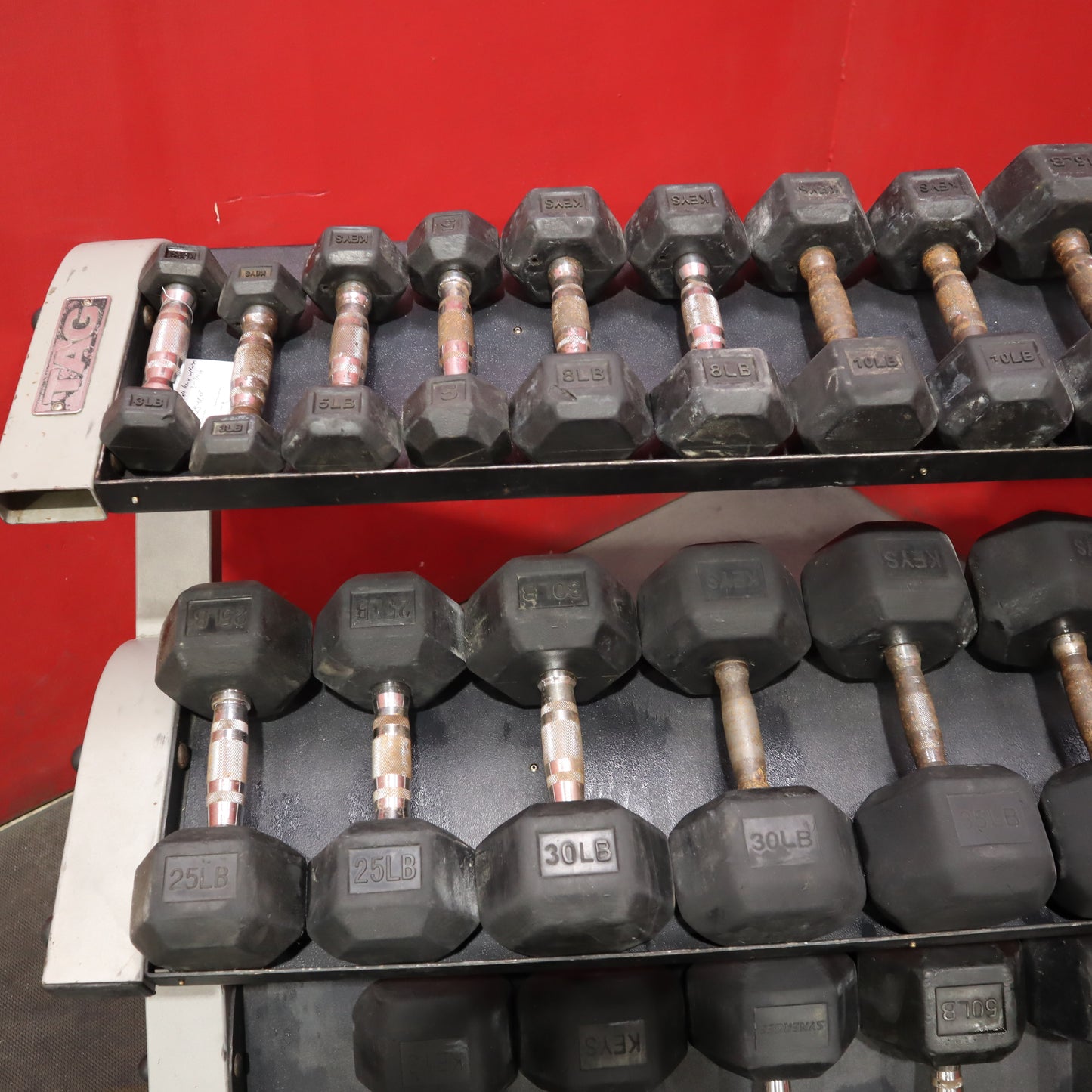 Tag Dumbbell Rack w/ Dumbbells 3–80 lbs (Used)