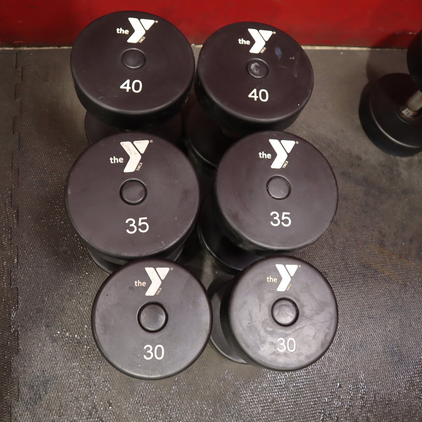 Urethane Dumbbell Set 25–100 lbs + Extra 30/35/40 lb Pairs (Used)