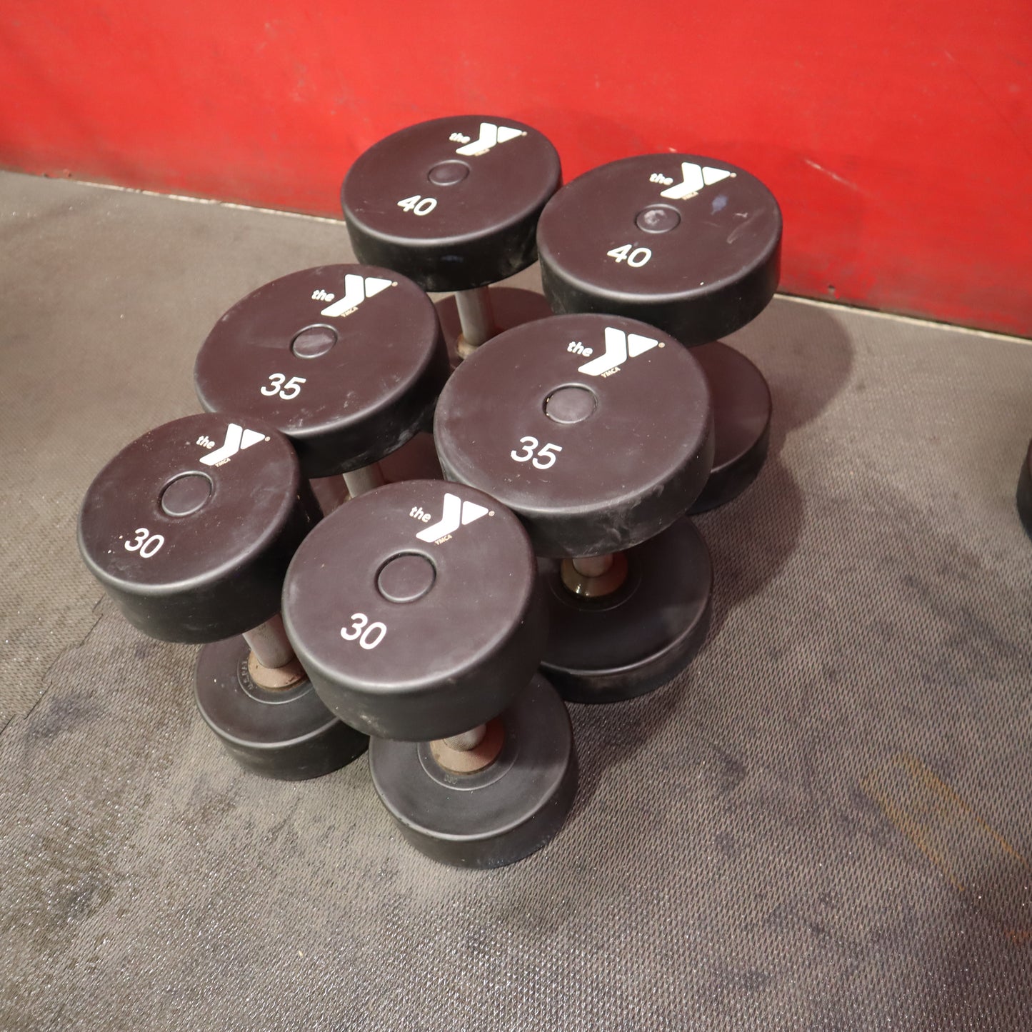 Urethane Dumbbell Set 25–100 lbs + Extra 30/35/40 lb Pairs (Used)