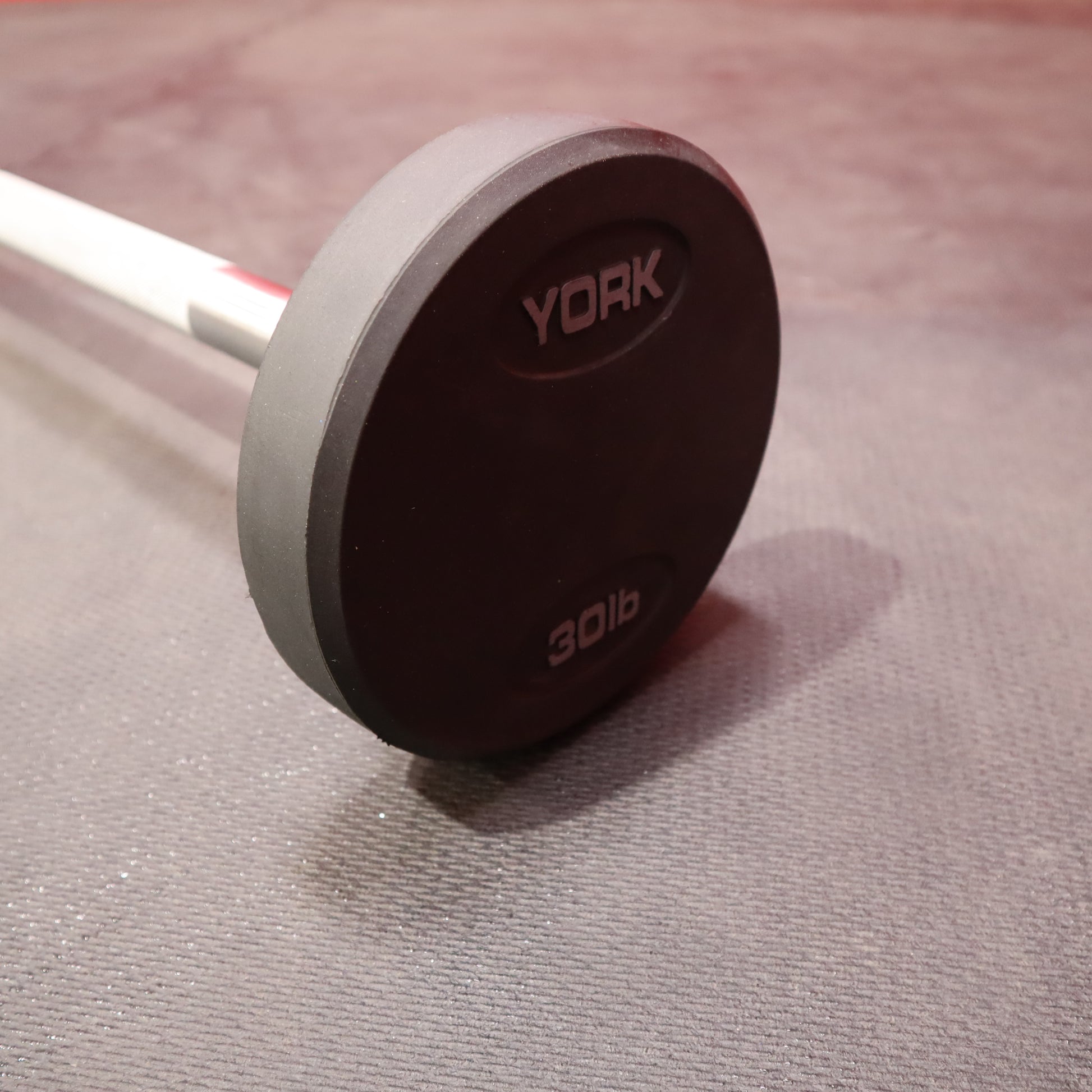 York Fixed Straight Rubber Weighted Barbells (New)