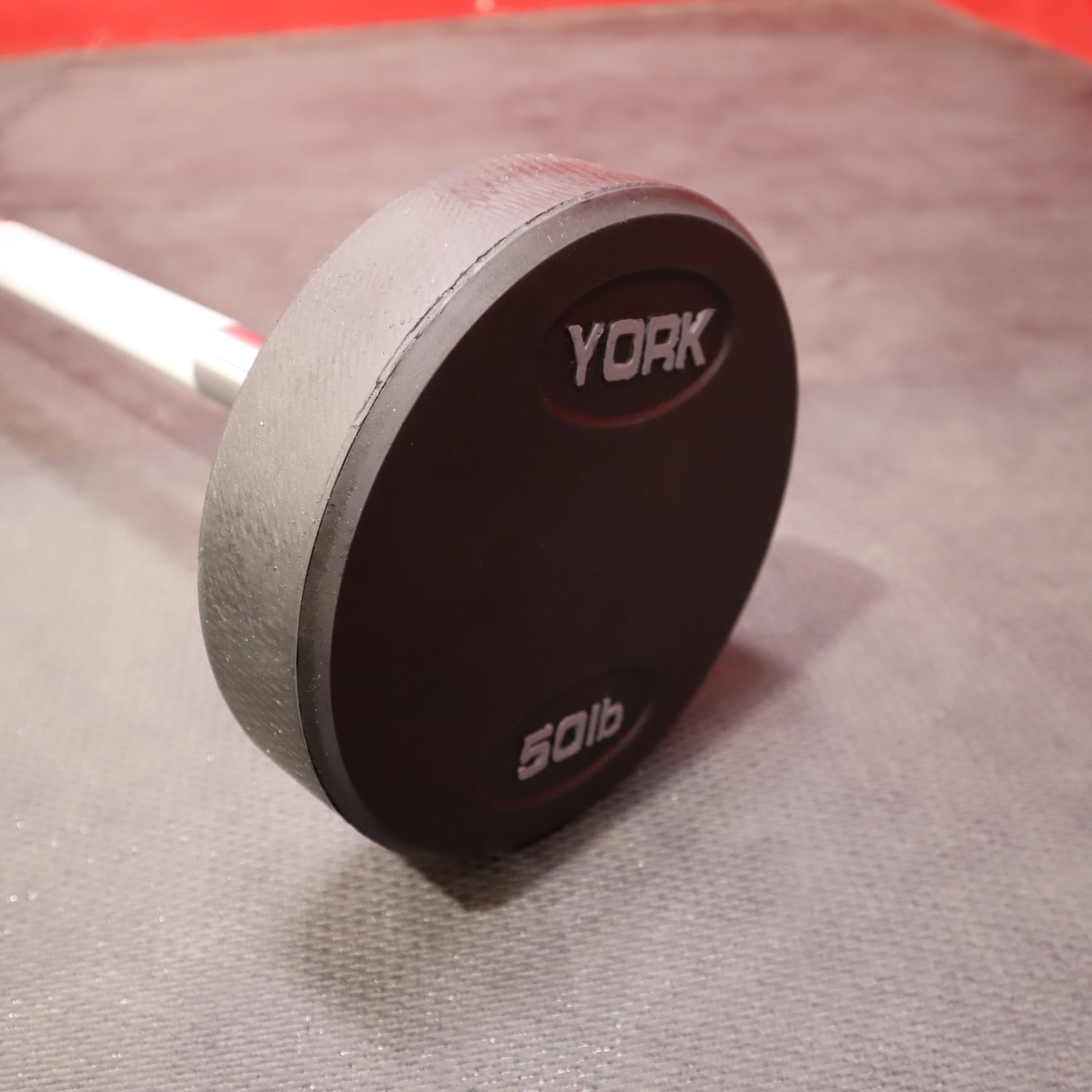 York Fixed Straight Rubber Weighted Barbells (New)