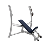 Cybex Olympic Incline Bench silver frame dark navy upholstery transparent