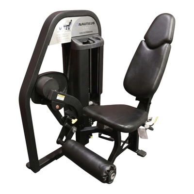 Nautilus Nitro Plus Leg Extension — Black Frame & Black Upholstery (Remanufactured) — transparent background