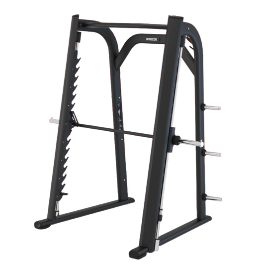 Precor Discovery Series Smith Machine (Remanufactured) — Black Frame [PRE-DIS-SM-B-1] — transparent background