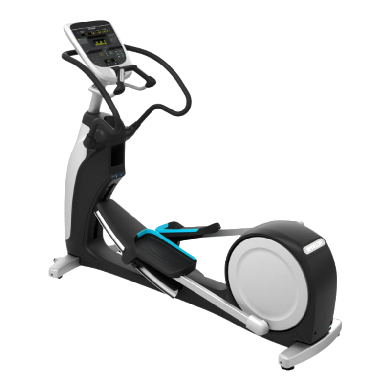 Precor EFX 833 Lower Body Elliptical w/ Converging Crossramp & P30 Console (Remanufactured) — Gray Base & Black Trim [PRC-EFX-833-P30-GB] — transparent background