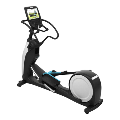 Precor EFX 883 Lower Body Elliptical Trainer w/ P82 Console & Converging Crossramp (Remanufactured) — Gray Base & Black Trim [PRE-EFX-883-BBK] — transparent background