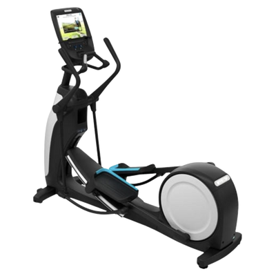 Precor EFX 885 Total Body Elliptical w/ P82 & Converging Crossramp (Remanufactured) — Gray Base & Black Trim [PRE-EFX-885-GB] — transparent background
