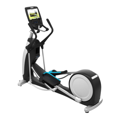 Precor EFX 885 Total Body Elliptical w/ P82 & Converging Crossramp (Remanufactured) — Gray Frame & Black Trim [PRE-EFX-885-GFBT] — transparent background