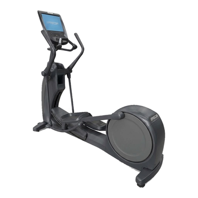 Precor EFX 885 Total Body Elliptical w/ P82 & Converging Crossramp (Remanufactured) — All Gray [PRE-EFX-885-GR] — transparent background