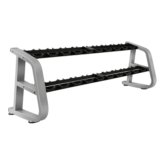 Precor Icarian 2-Tier Saddle Dumbbell Rack (Remanufactured) — transparent background