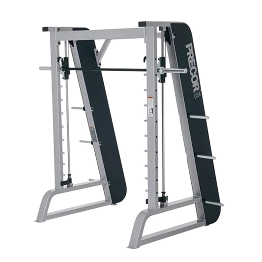 Precor Icarian Smith Machine (Remanufactured) — Silver Frame [PRE-ICR-SMITH-SLVR] — transparent background