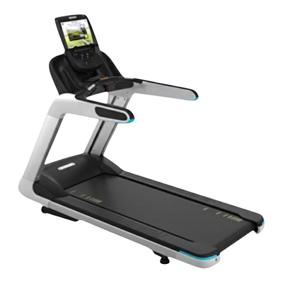 Precor TRM 885 Treadmill w/ P82 Console (Remanufactured) — Black Base & Silver Trim [PRE-TRM-885-BLK-2] — transparent background