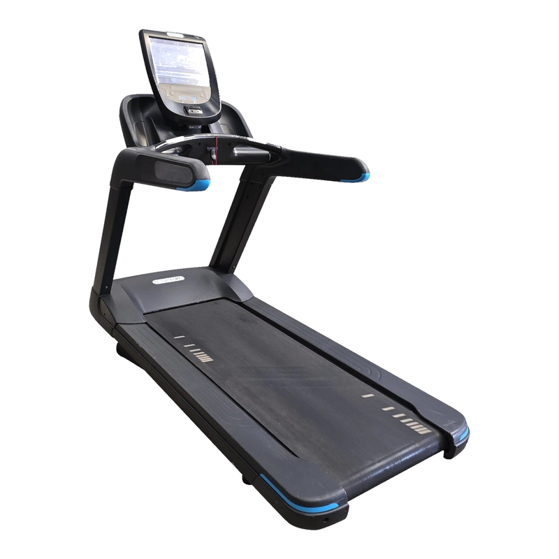 Precor TRM 885 Treadmill w/ P82 Console (Remanufactured) — Black w/ Blue Accents [PRE-TRM-885-BLK-BLU] — transparent background