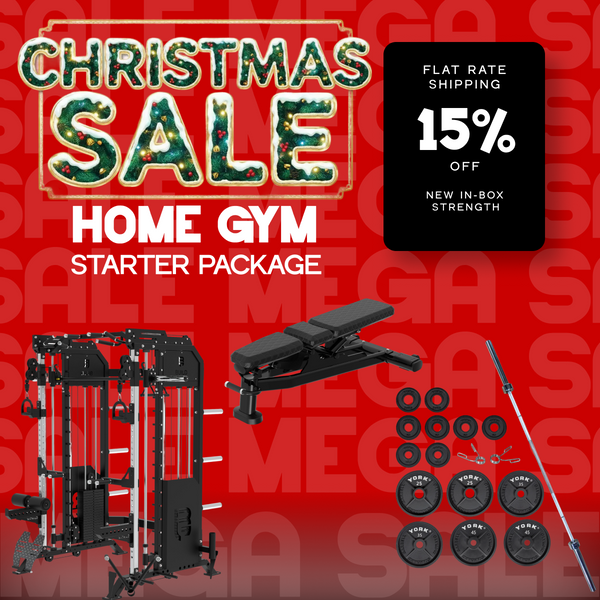 Zaia Elite All-In-One Strength Bundle — Power Rack Pro + Adjustable Bench + 290 lb Olympic Weight Set