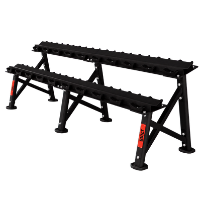 BUILT Strength 10-pair dumbbell rack V2 — transparent background