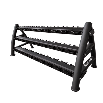 BUILT Strength 15-pair dumbbell rack — transparent background