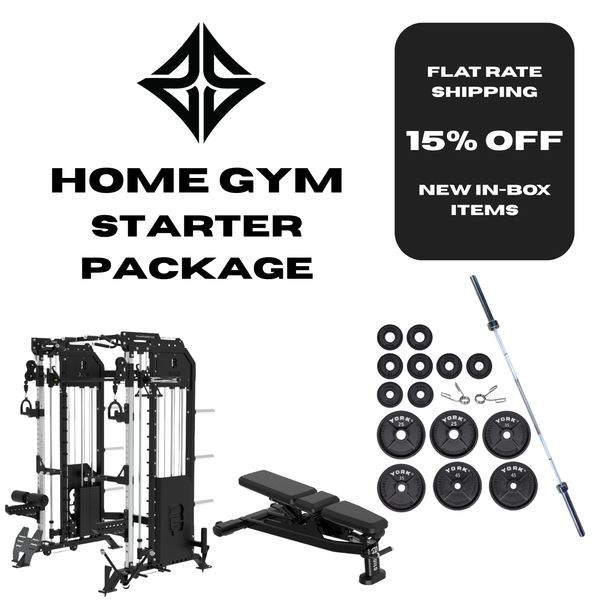 Zaia Elite All-In-One Strength Bundle — Power Rack Pro + Adjustable Bench + 290 lb Olympic Weight Set