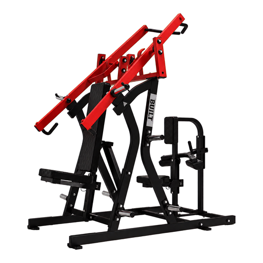 BUILT Strength HM1811 Ember Fusion chest press and lat pull — transparent background, view 1