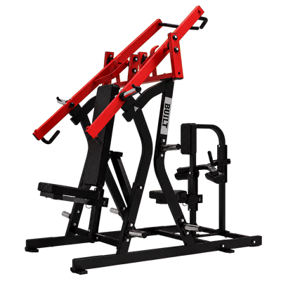 BUILT Strength HM1811 Ember Fusion chest press and lat pull — transparent background, view 1