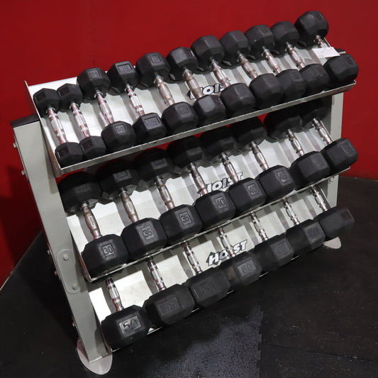 Hoist 3 Tier Dumbbell Rack w/ 5-65 pound Dumbbell Set (Used)