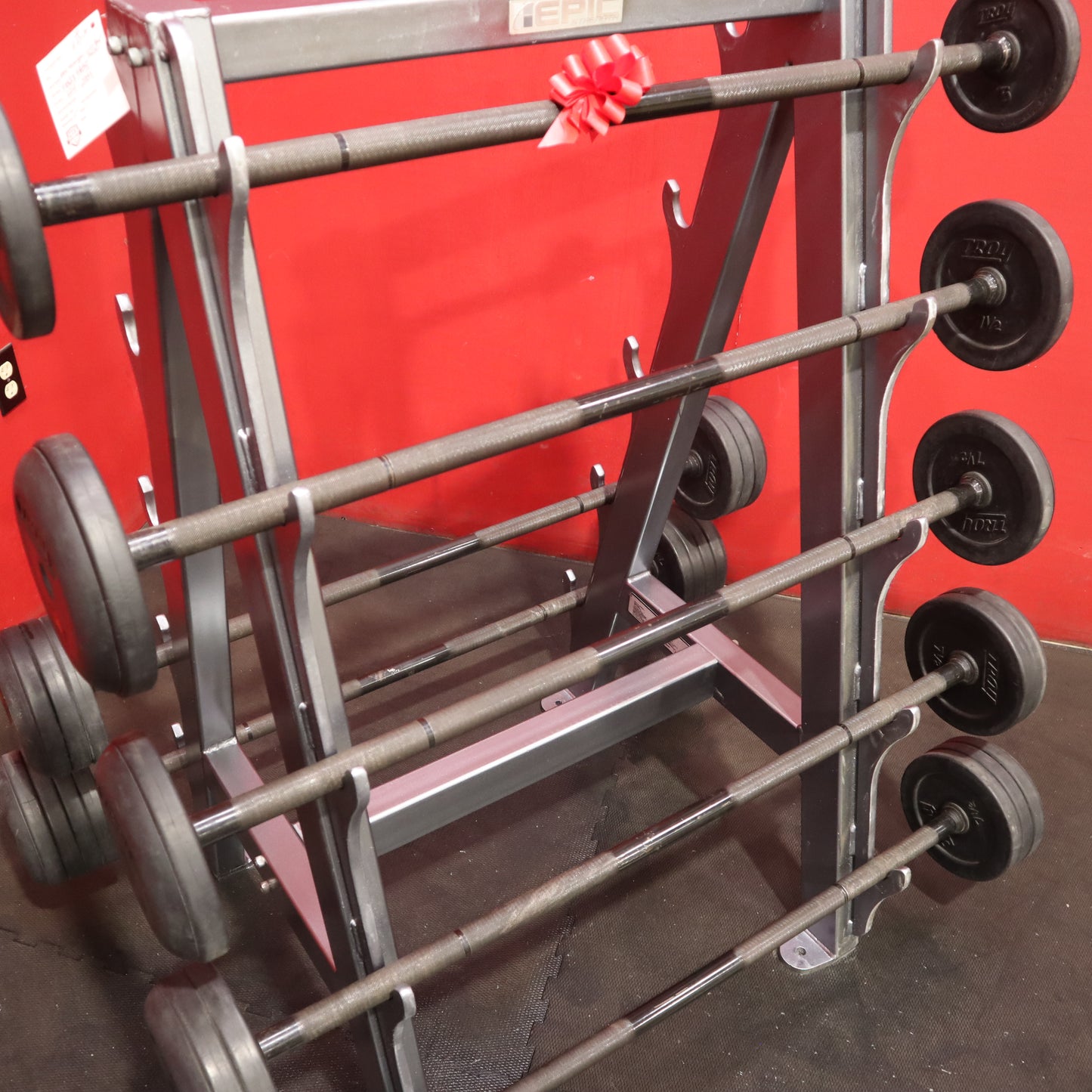 Epic Strength Fixed Barbell Set 20lb-110lb w/ Rack (Refurbished)