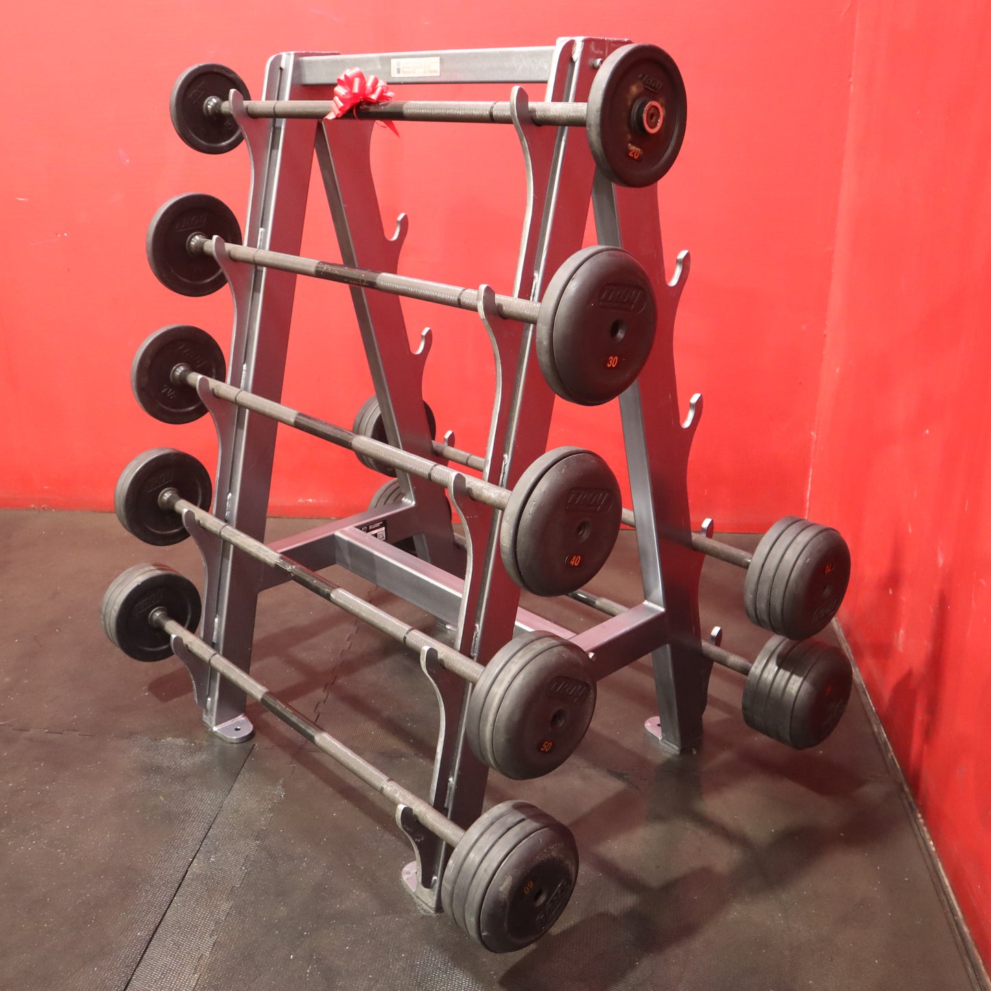 Epic Strength Fixed Barbell Set 20lb-110lb w/ Rack (Refurbished)