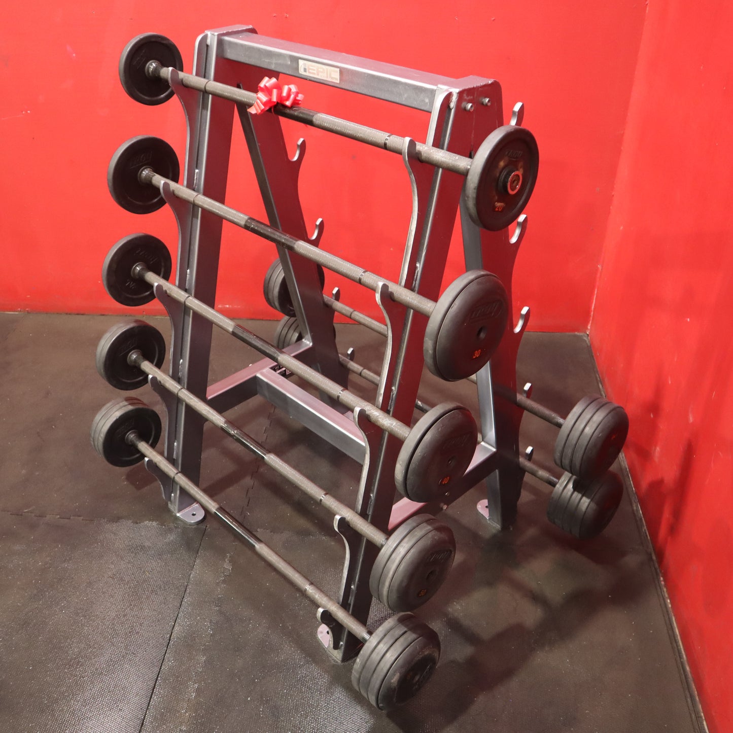 Epic Strength Fixed Barbell Set 20lb-110lb w/ Rack (Refurbished)