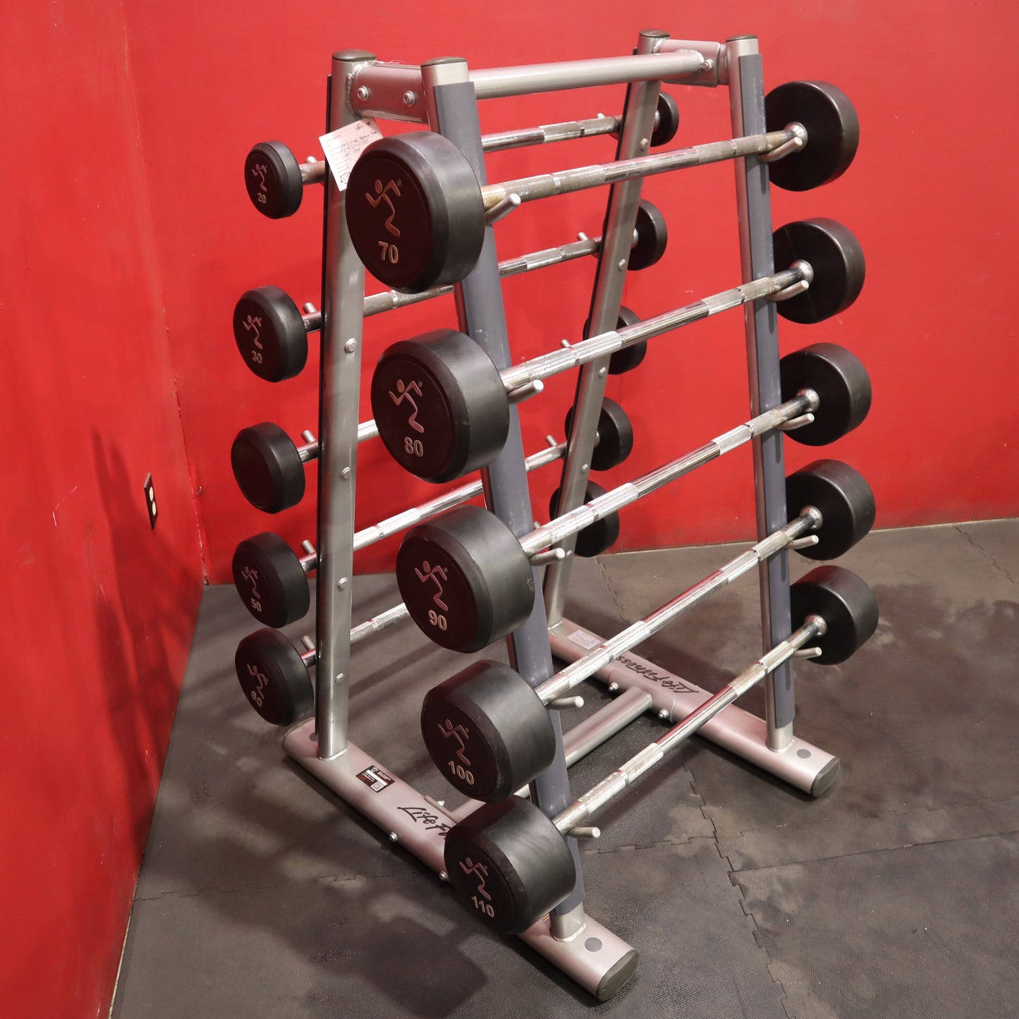 Life Fitness Barbell Tree w/ 20-110lb Set Barbells (Refurbished)