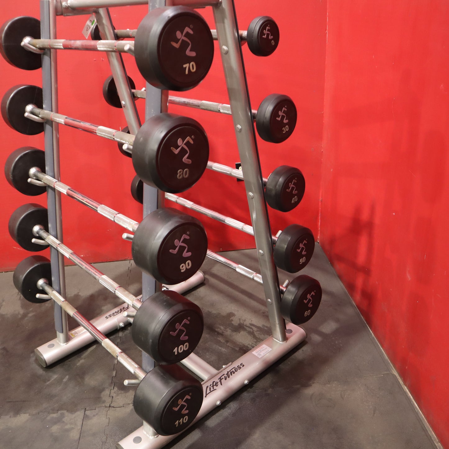 Life Fitness Barbell Tree w/ 20-110lb Set Barbells (Refurbished)