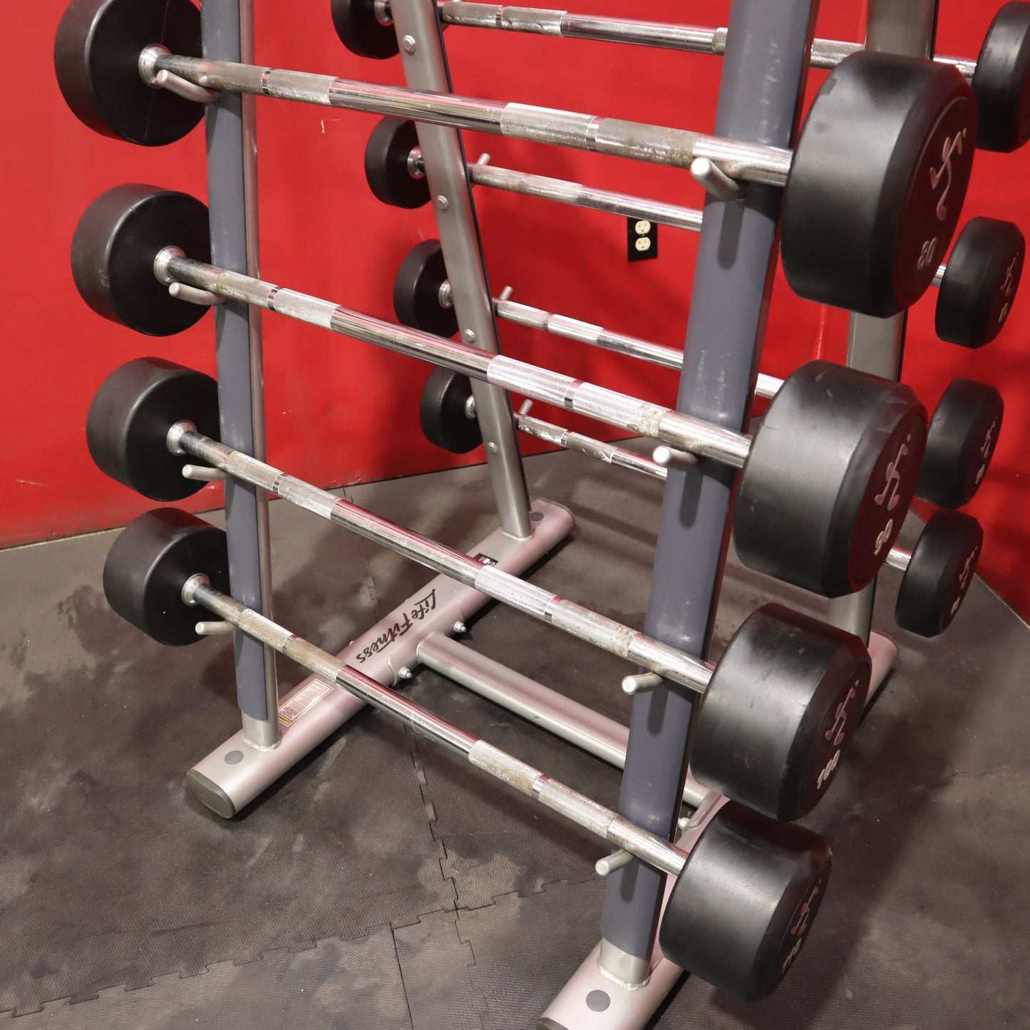 Life Fitness Barbell Tree w/ 20-110lb Set Barbells (Refurbished)