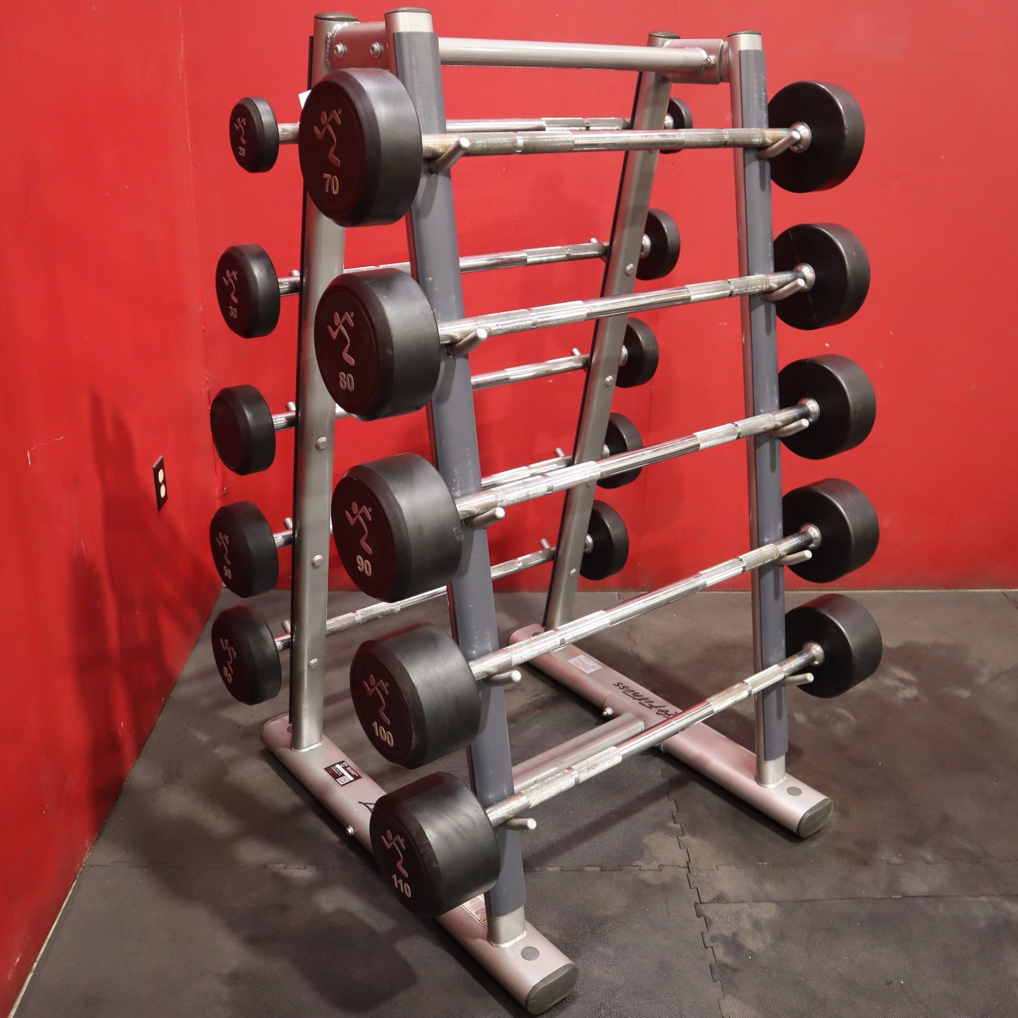 Life Fitness Barbell Tree w/ 20-110lb Set Barbells (Refurbished)