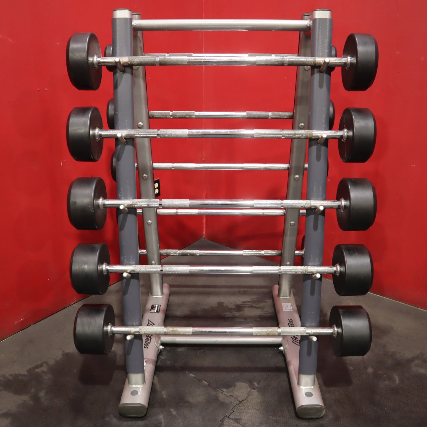 Life Fitness Barbell Tree w/ 20-110lb Set Barbells (Refurbished)