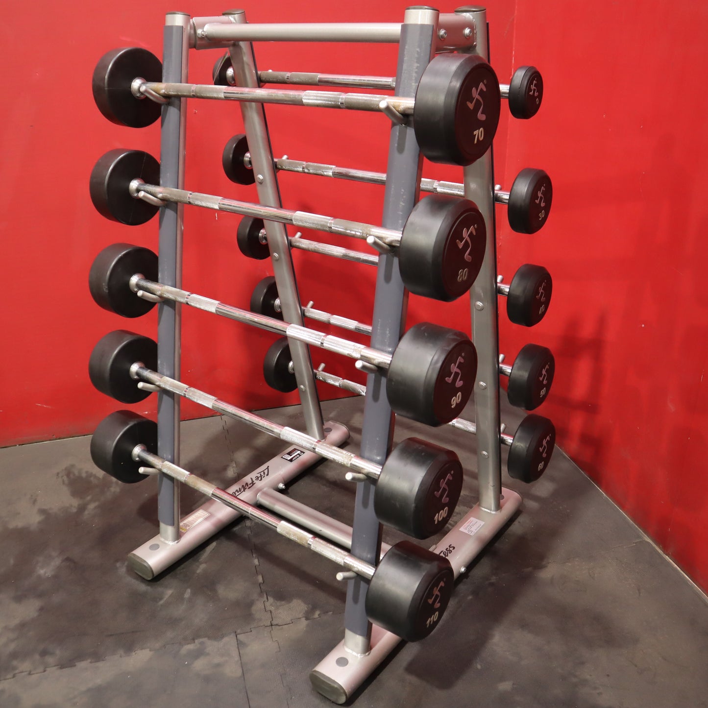 Life Fitness Barbell Tree w/ 20-110lb Set Barbells (Refurbished)