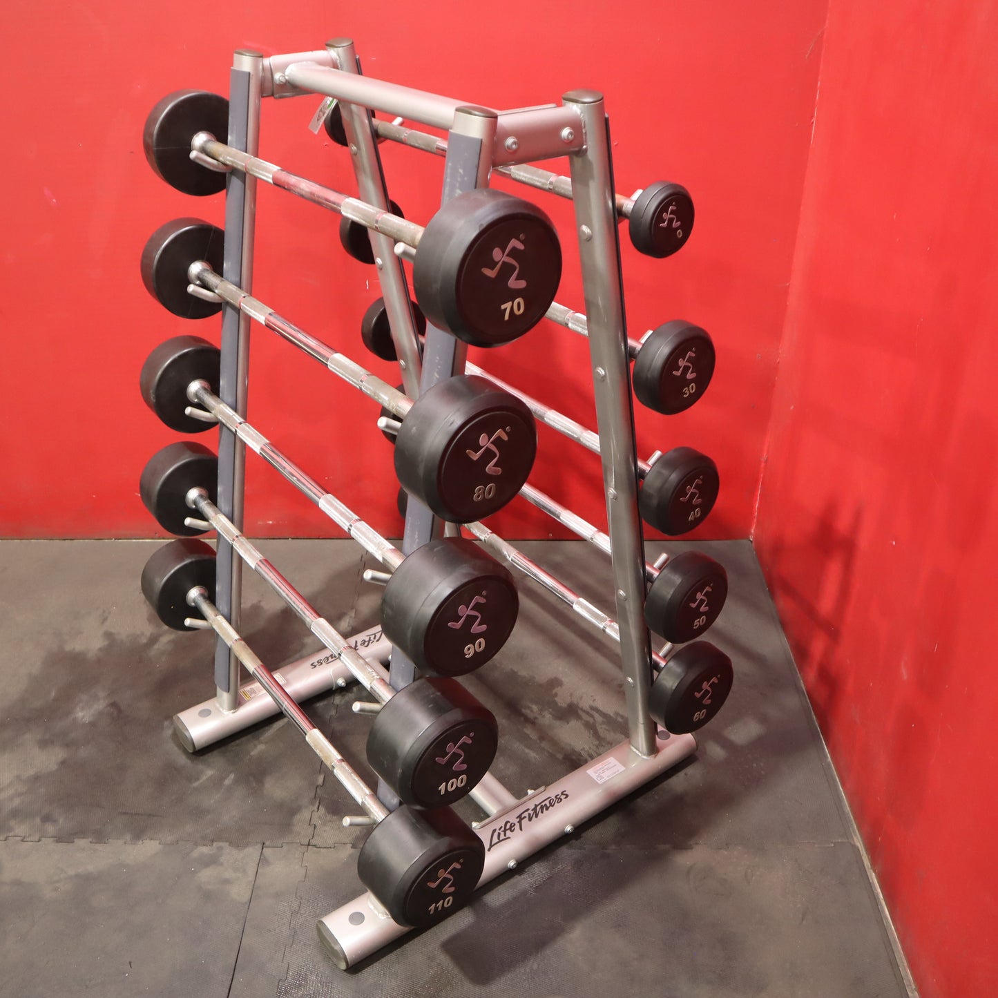 Life Fitness Barbell Tree w/ 20-110lb Set Barbells (Refurbished)