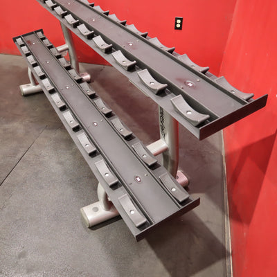 Life Fitness 5-50 pound 2 Tier Dumbbell Rack w/ Saddles (Remanufactured)