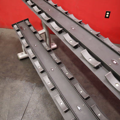 Life Fitness 5-50 pound 2 Tier Dumbbell Rack w/ Saddles (Remanufactured)
