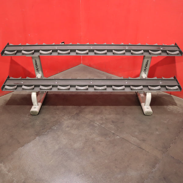 Life Fitness 5-50 pound 2 Tier Dumbbell Rack w/ Saddles (Remanufactured ...