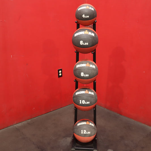 Iron Man Medicine Ball Set 4-12 lbs w/ Rack (Refurbished)