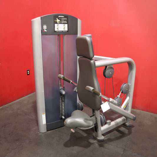 Life Fitness Signature Series Tricep Press *Black Upholstery & Handles* (Remanufactured)