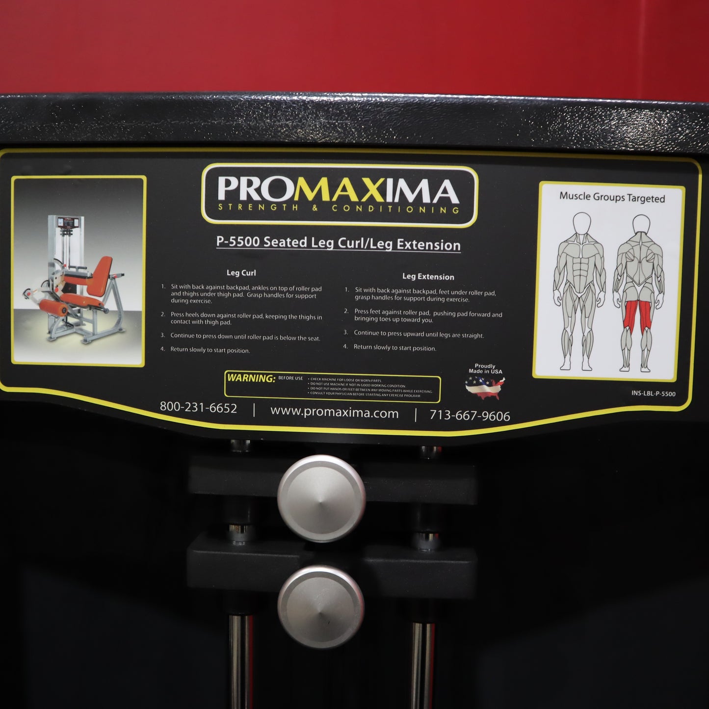 Promaxima P-5500 Seated Leg Curl/Leg Extension (New)