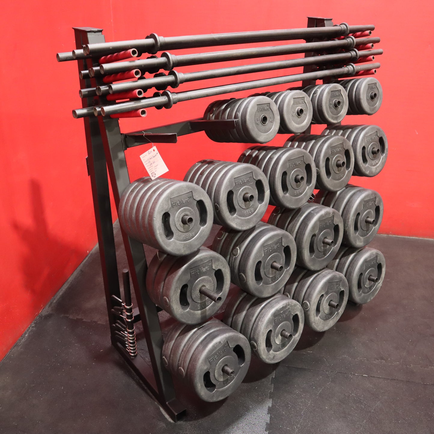 Fitmarc Body Pump Group Class Training Fixed Barbell Set w/ Rack (Refurbished)