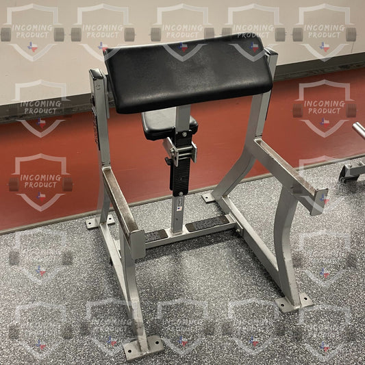 Incoming Inventory: Hammer Strength Seated Arm Curl Preacher Bench (Used)