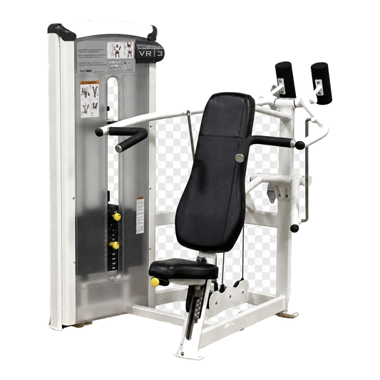 Cybex VR3 Overhead Press white frame black upholstery transparent