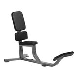 Hammer Strength Upright Bench gray frame black upholstery — complete background delete