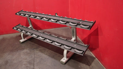 Life Fitness 5-50 pound 2 Tier Dumbbell Rack w/ Saddles (Remanufactured)