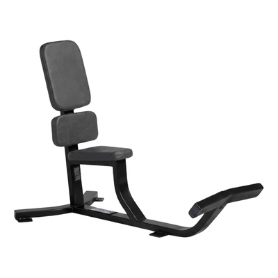 Hammer Strength Upright Bench black frame gray upholstery transparent