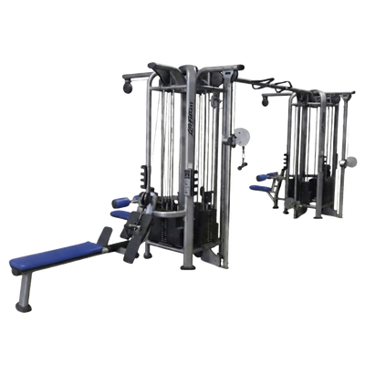 Life Fitness Signature Series Multi-Station MJ8 Jungle Gym blue upholstery transparent
