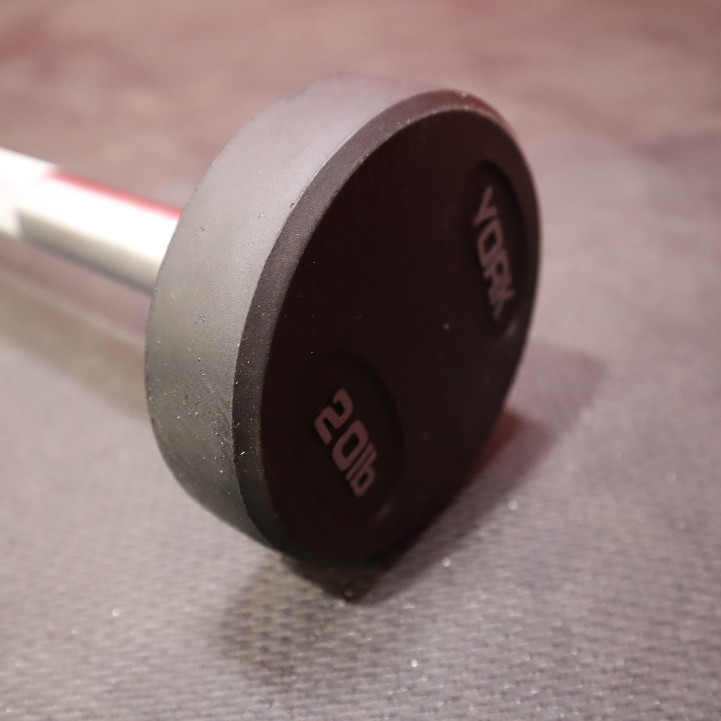 York Fixed Straight Rubber Weighted Barbells (New)