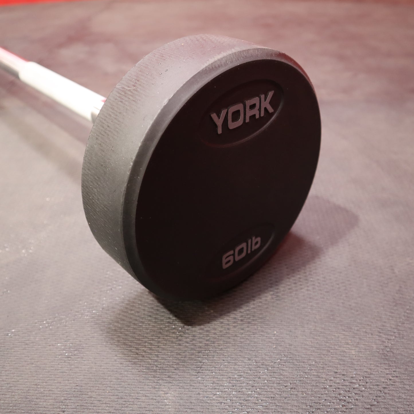 York Fixed Straight Rubber Weighted Barbells (New)