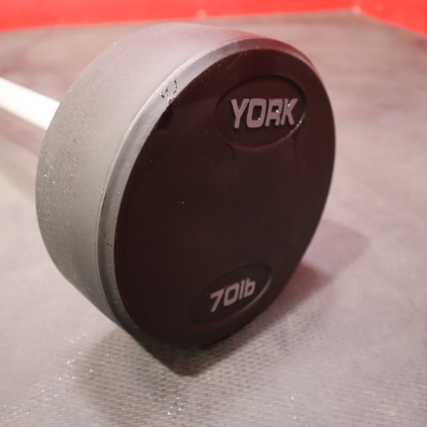 York Fixed Straight Rubber Weighted Barbells (New)